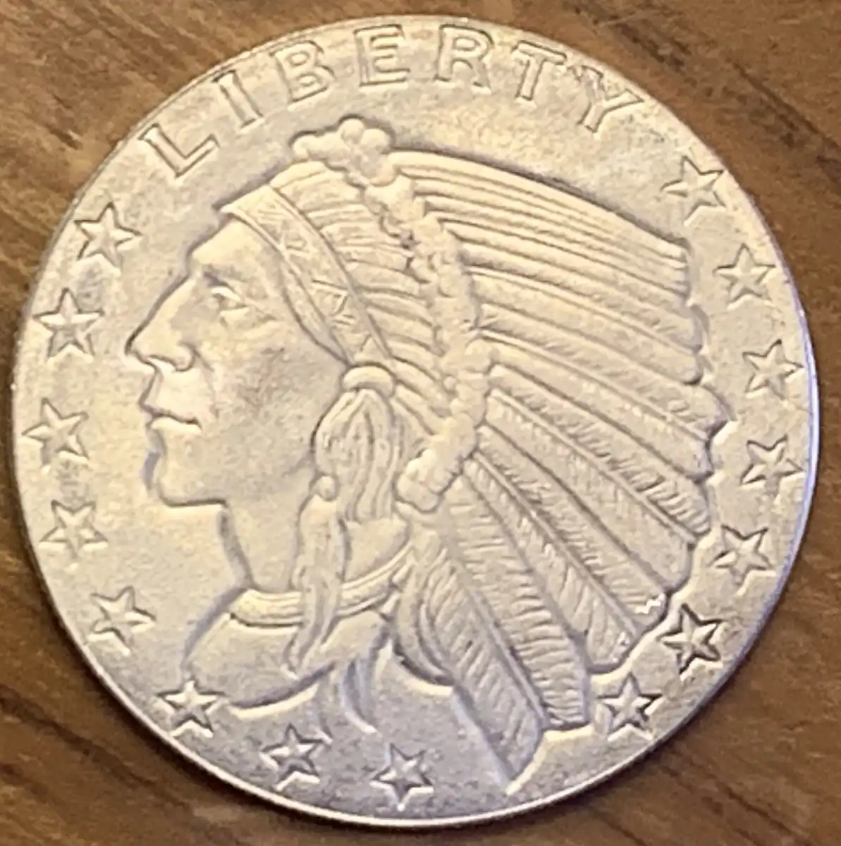 1/4-Oz-Incuse-Indian-Silver-Round-.999-Fine-Bullion